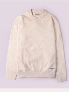 Muttonhead Cabin Crew Men XL Tan Textured Cotton Logo Streetwear Scandi Neutral